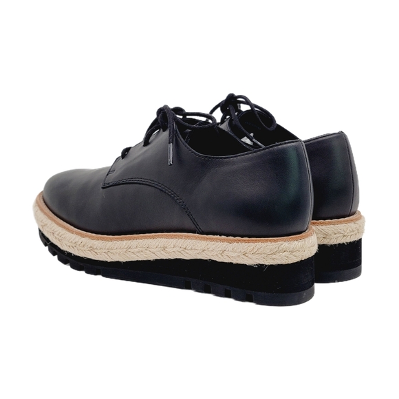 Eileen Fisher Smooth Leather Platform Oxford Espadrille Size 5 - Picture 4 of 8